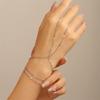 Minimalist Thin Chain Connected Finger Ring Bracelets for Women Multilayer Vintage Ball Beads Link Bangles Party Elegant Jewelry