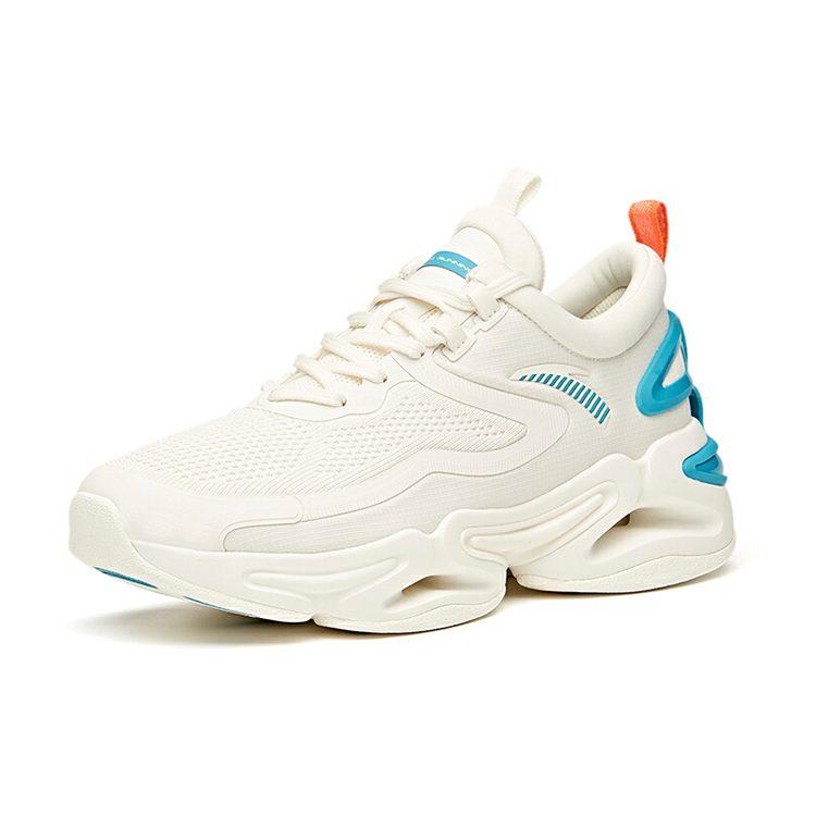 Anta Running Collection Cushioning Slip Resistant Abrasion Resistant Breathable Low top Running Shoes Men's White Blue 912045552-4