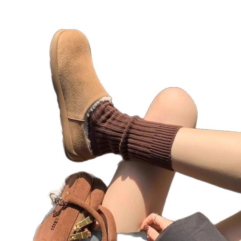 

A New Style of Women s Thick-soled, Fleece, Half-slipper Boken Shoes, Featuring A Single Step of Wool Cotton Slippers 40 верблюд