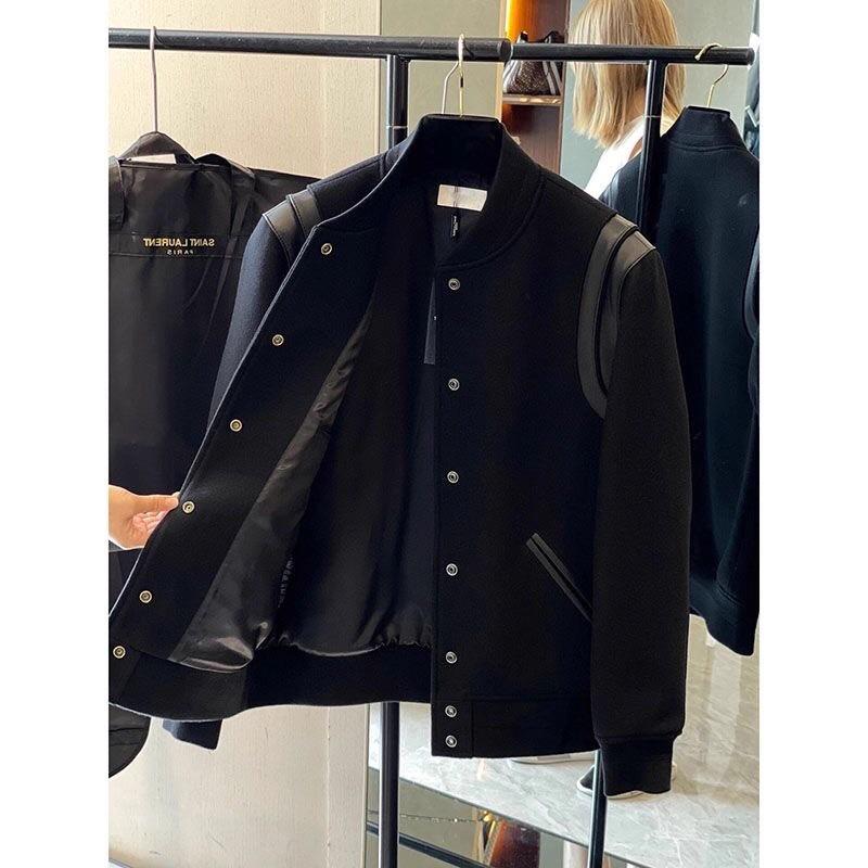 Blouson Bomber Patchwork en Cuir Élégant pour Homme - Tendance Casual Unisexe Printemps/Automne