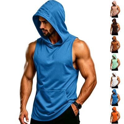 Sweat à capuche sans manches pour homme Coupe musculaire Débardeur de sport Respirant Séchage rapide Gilet d'entraînement pour l'entraînement Fitness