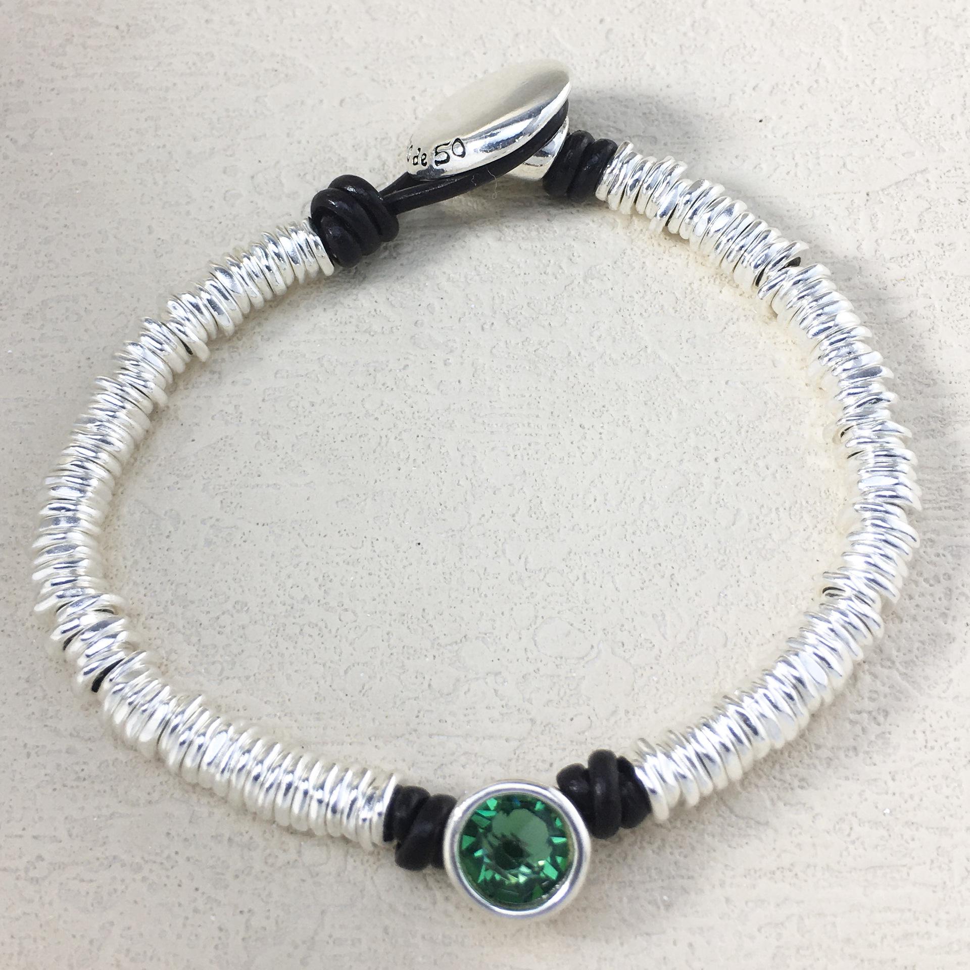 2024 UNOde50 European-American Elegant Geometric Gemstone Bracelet - Women s Romantic Jewelry Gift