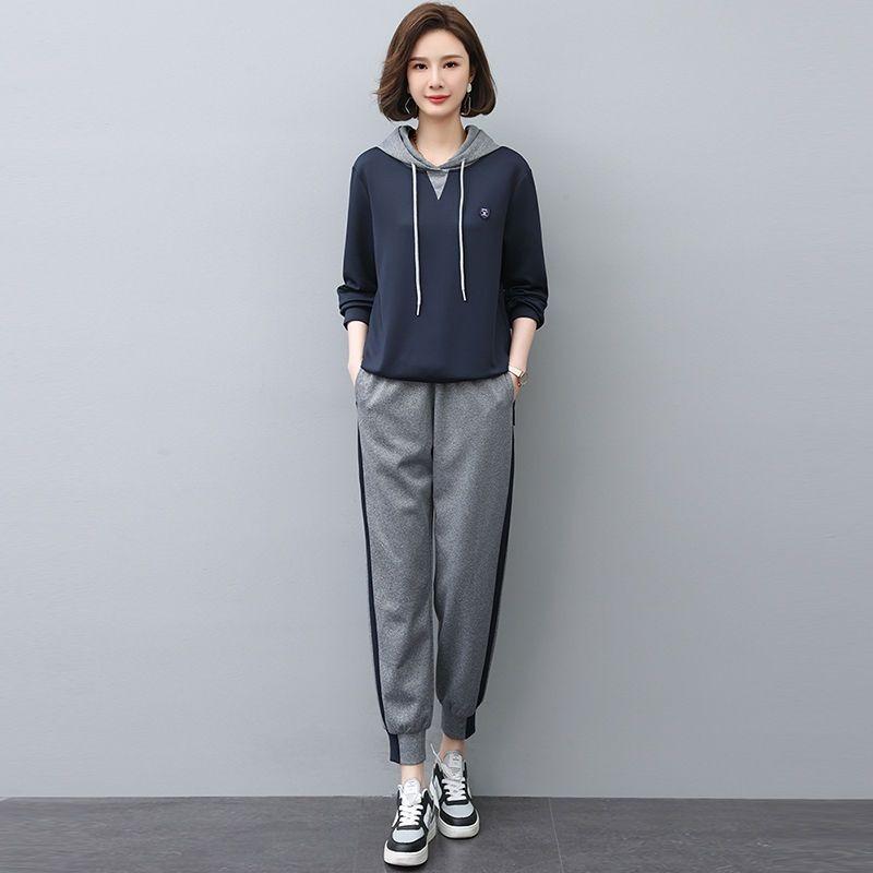 Sports Suit Women's Spring and Autumn Fashion with A Complete Set of Casual Small Sweater Two-piece Suit