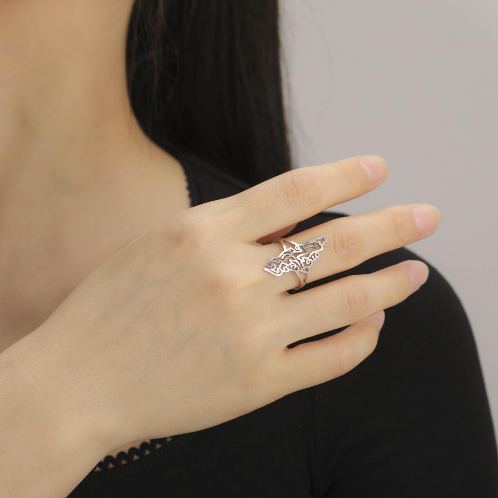 Palestina Åpen Ring Trendy Mote Etnisk Justerbar Fingerring Rustfritt Stål Smykker Ring Gave til Kvinner Menn