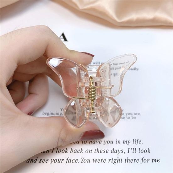 Horquilla de mariposa para mujer, garra para el pelo transparente 3D antideslizante, flequillo decorativo ligero, herramienta de peinado, accesorios para el cabello para mujer, sombreros para niños