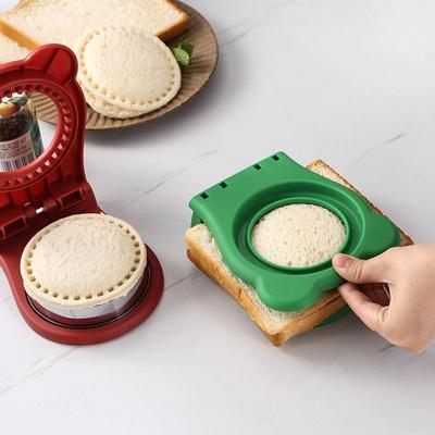 Stainless Steel DIY Sandwich Cutters Mould Lunch Box Decor Circular Sandwich Cutting Tool Sealer Flip Sandwich Maker