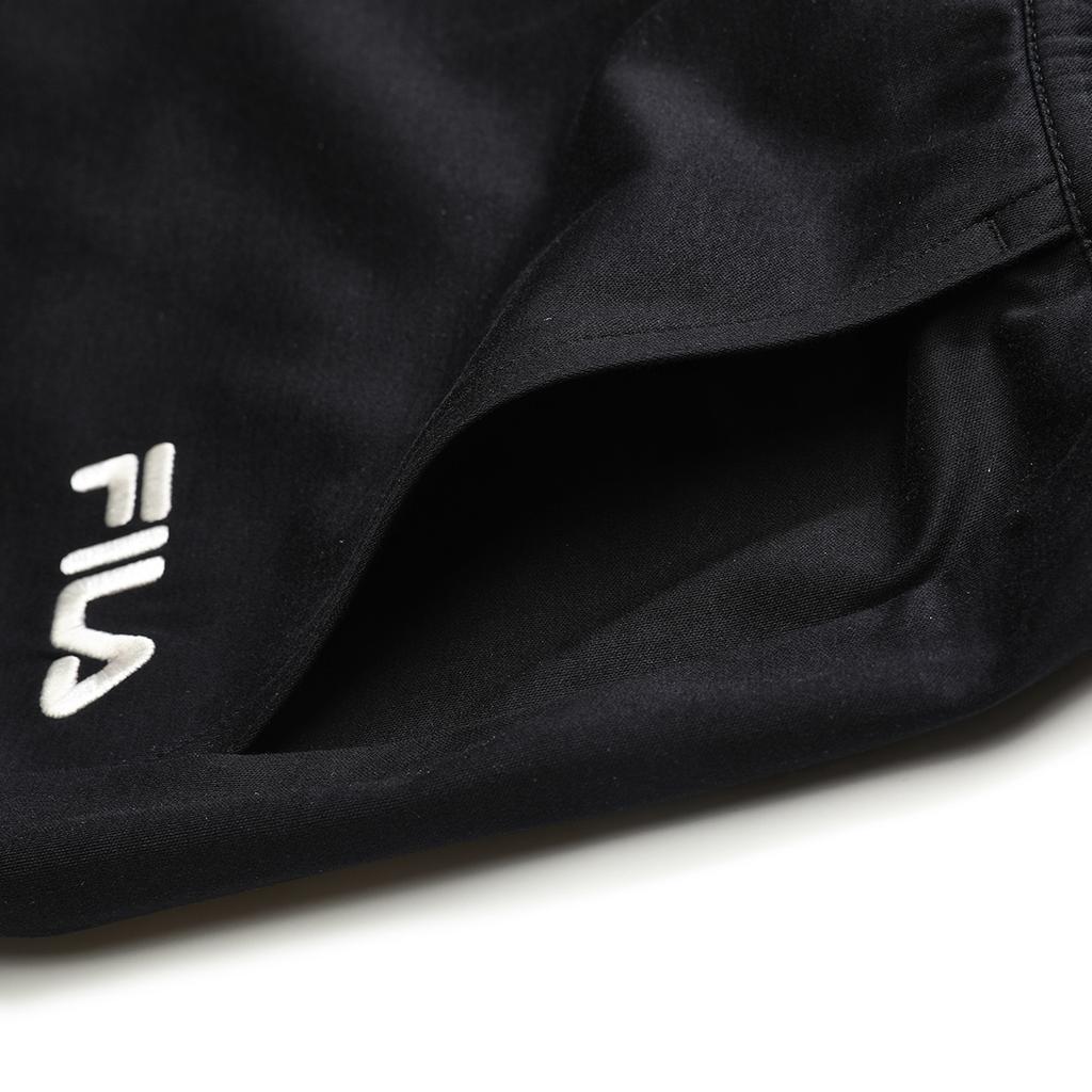 Fila X Magic Stick Collaboration SS23 Jednokolorowe Spodnie Sportowe Dzianinowe z Prostą Nogawką i Średnim Stanem Damskie spodnie Czarne F11W329601F-BK