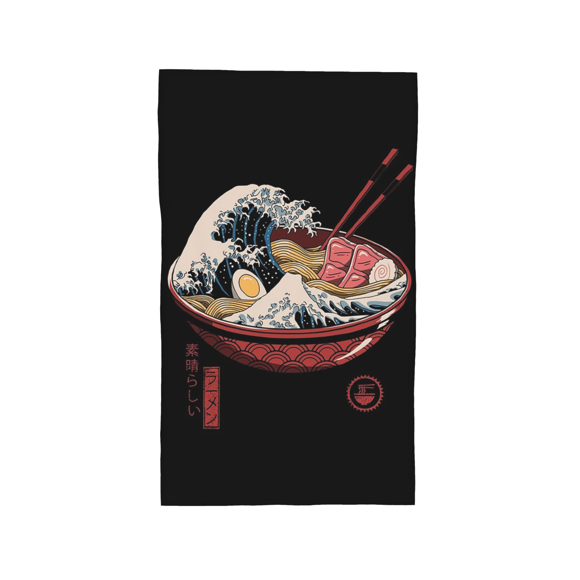 

Great Ramen Wave Soft Face Towel Quick Dry Pool Bath Cotton Towels Breathable W30*H60(CM)