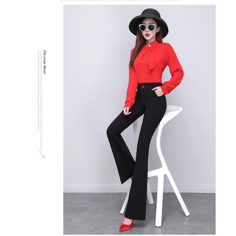 Elegant Long Office Lady 2022 Summer High Waist Women's Wide Leg Capris Suit Pants for Women Skinny Flare Pants Woman Trousers