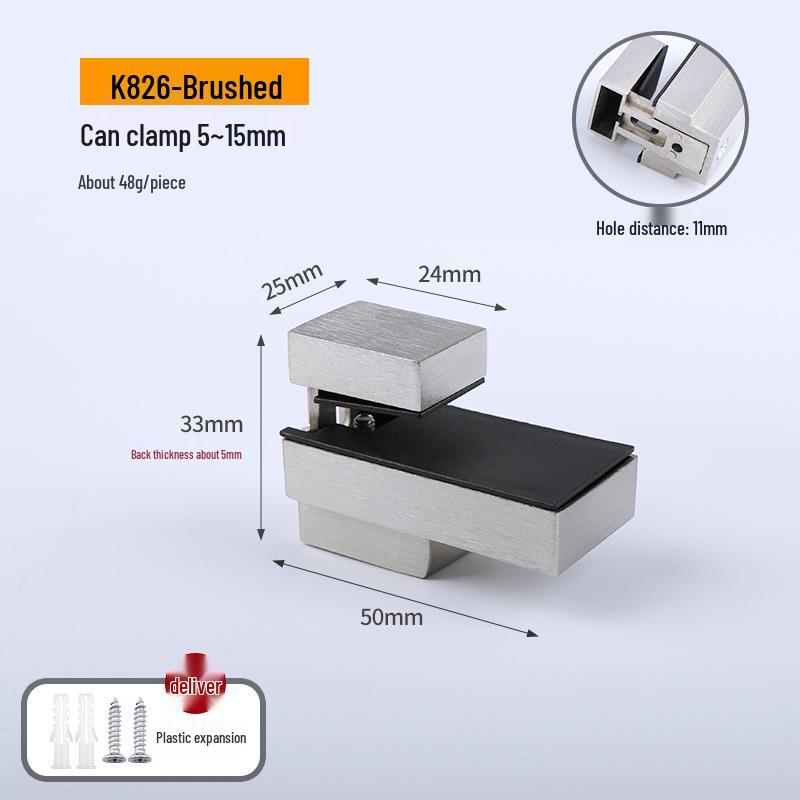 Zinc Alloy F-Shaped Glass Clip: Bathroom/Kitchen Shelf Support Bracket