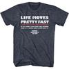 Ferris Bueller's Day Off La vie passe vite T-shirt adulte bleu marine chiné