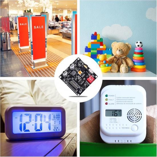 DC 12V 24V 20W Voice Playback Module, PEMENOL High Power Sound Board MP3 Player 64Mbit Flash Storage Mono 8ohm Support MP3 WAV for Arduino