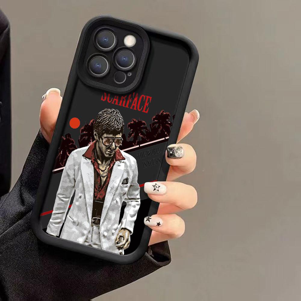 Liquid Silicone Cases For iPhone 15 14 13 12 11 Pro Max 7 8 16 X XS 14 15ProMax Phone Case Scarface 1983 film Al Pacino Covers