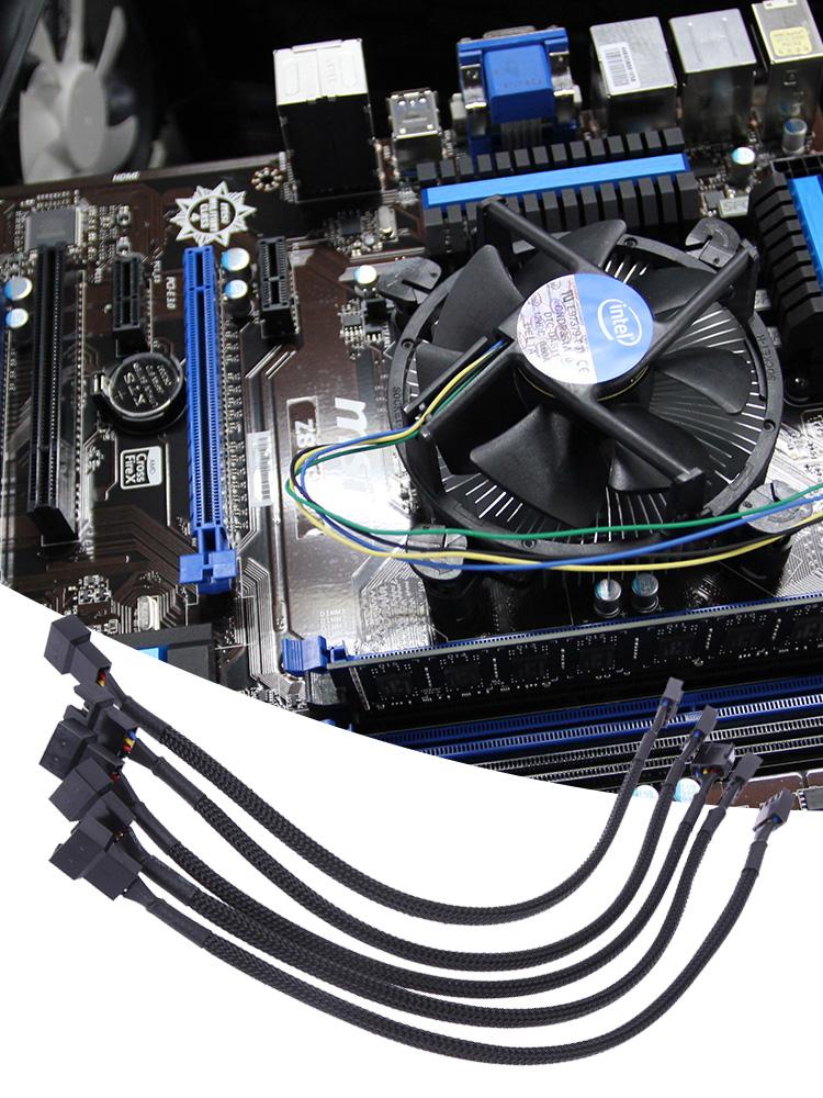 5pcs 4 Pin PWM Connector Case Fan Extension Power Cable 26CM Male To Female Extending Cable PWM Fan Cable for Computer Case Fan