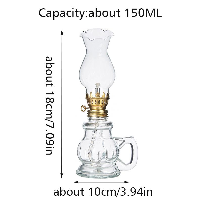 1PC Einstellbare Flamme Glas Kerosin Laternen Öl Lampe Gothic Eid Al-Adha Mubarak Glas Tragbare Schmuck