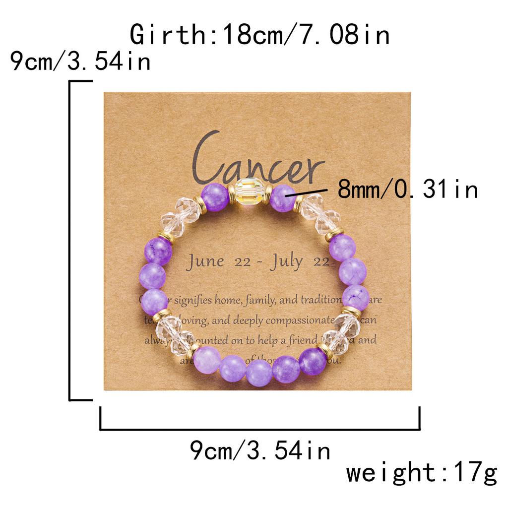 12 Constellation Crystal Beaded Bracelets for Women Men Natural Stone Handmade Cancer Virgo Leo Bangle Energy Friendship Jewelry