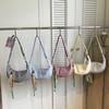 Large Capacity Dumpling Bag Zipper Crossbody Bag Simple Plaid Shoulder Bag  Daily