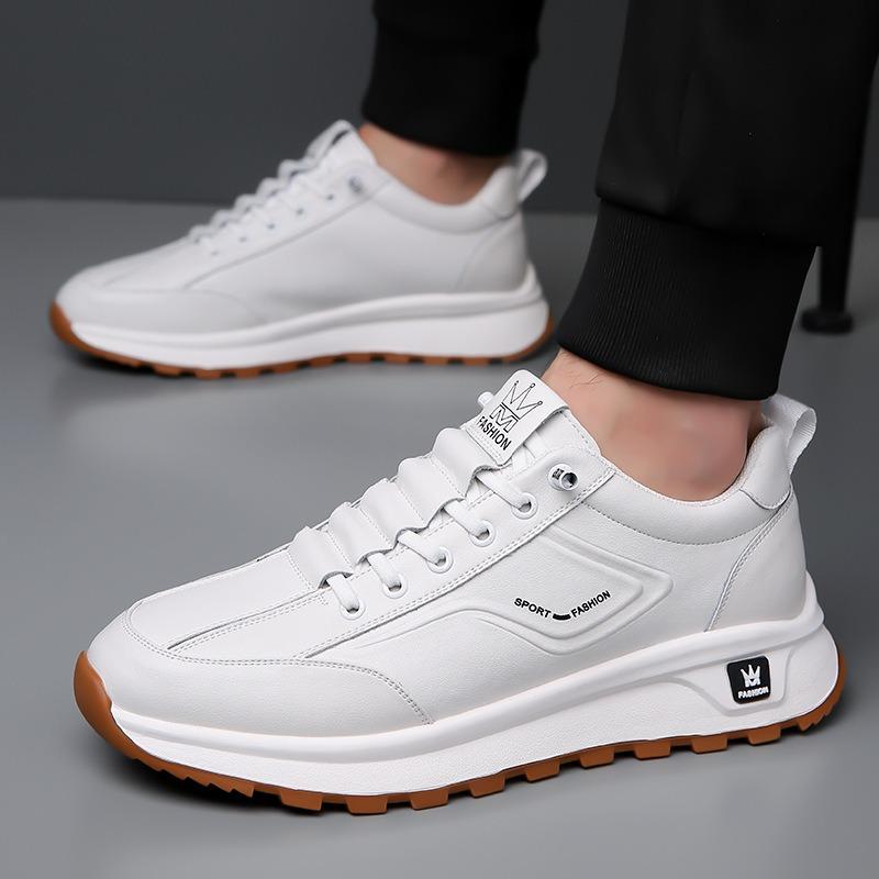 Fashion Spring Autumn Cow Leather Platform Sneakers for Men Designer Soft-soled Casual Men's Shoes Fashion Outdoor Sport Zapatos Hombre