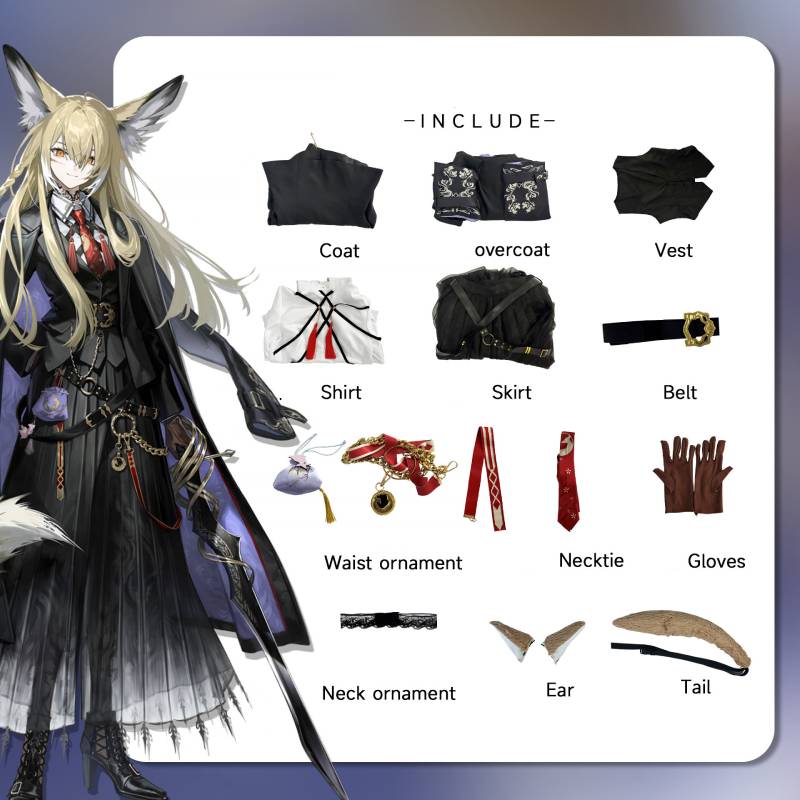 

Вульписфолья Arknights Косплей Костюмы Ролевая Игра Хэллоуин Сценическое Выступление XS