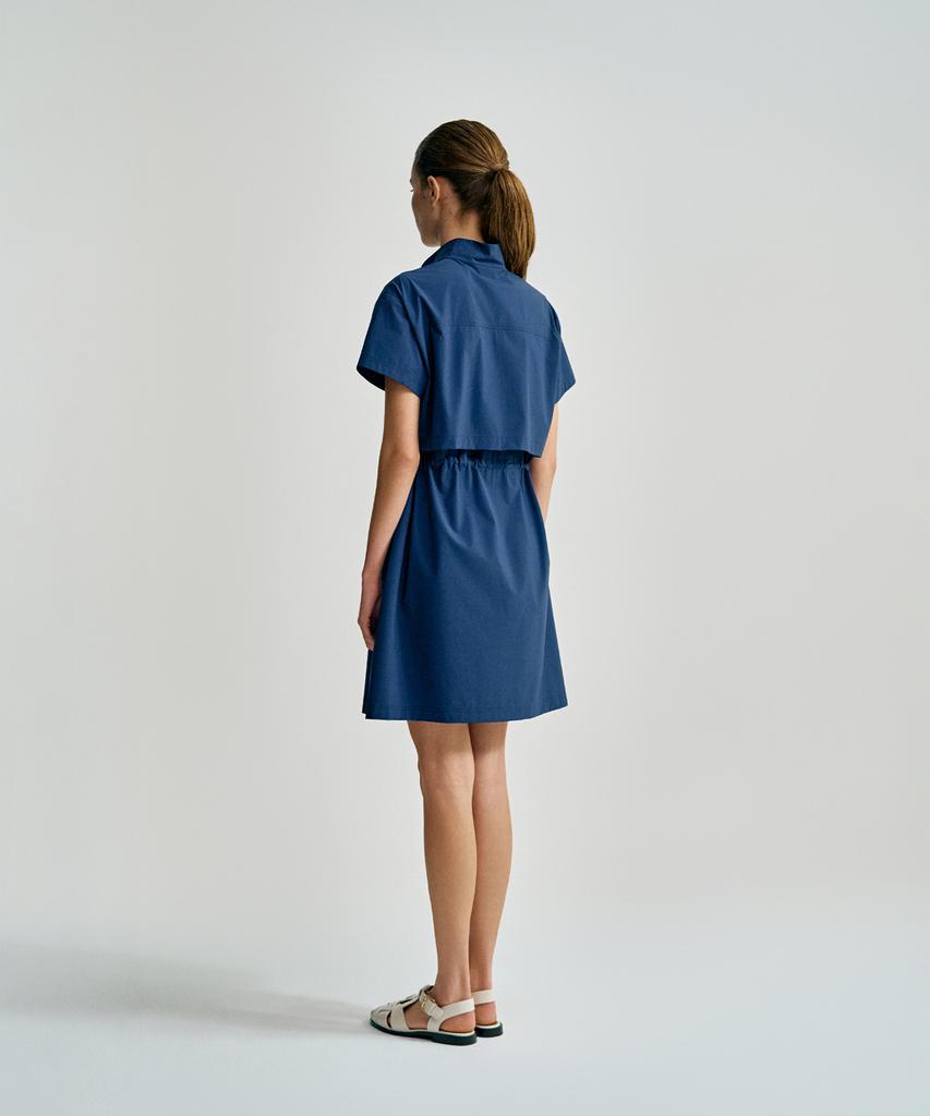 SERGIO TACCHINI W Comfortcool Lightweight Woven Short Sleeve Dress (Navy)