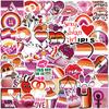 10/25/50pcs Lesbian Pride Stickers Graffiti Love Decals for Laptop Pad Phone Luggage Water Bottle Skateboard Car Bumper Fridge