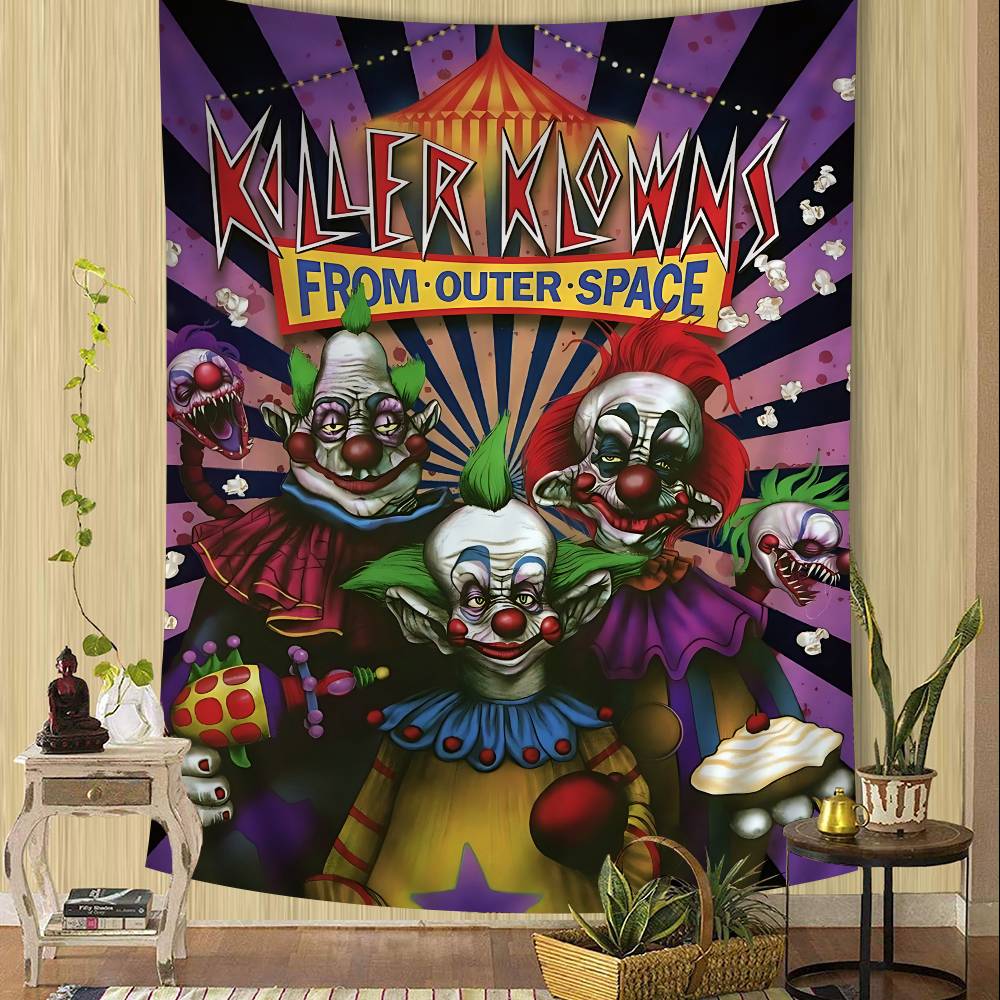 Terror Clássico K-Killer Klowns Filme Tapeçaria Colorida Pendurada na Parede Barata Pendurada na Parede Hippie Mandala Boêmio Pendurado na Parede