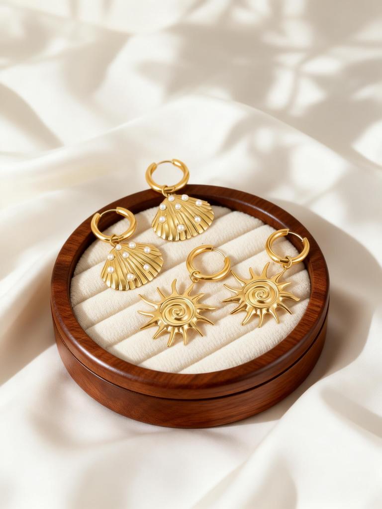 Stainless Steel Metal Spiral Sun Pendant Earrings for Women Vintage Gold Plated Geometric Sunflower Drop Earring Fashion Jewelry