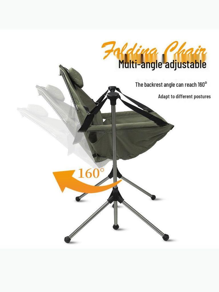 Portable Aluminum Alloy Folding Outdoor Rocking Lounge Chair with Detachable Backrest for Family Camping Leisure