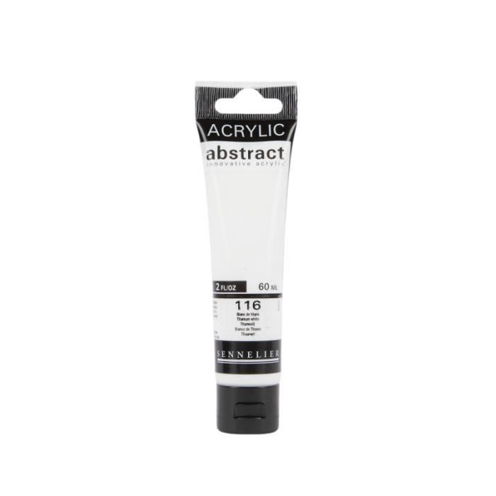 Peinture acrylique - Sennelier - Abstract - Blanc de titane - Tube 60ml - Couleur vibrante