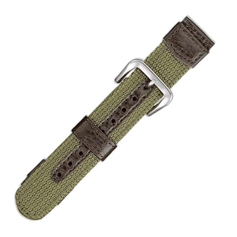 

[Eikou] maruman watch band Nylon/synthetic leather made in Japan khaki 18mm S-78/S 22044