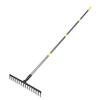 17 Tines Garden Rake 5.4ft Length Heavy Duty Metal Yard Thatching Bow Rake for Loosening Leveling Soil Leaves Grass