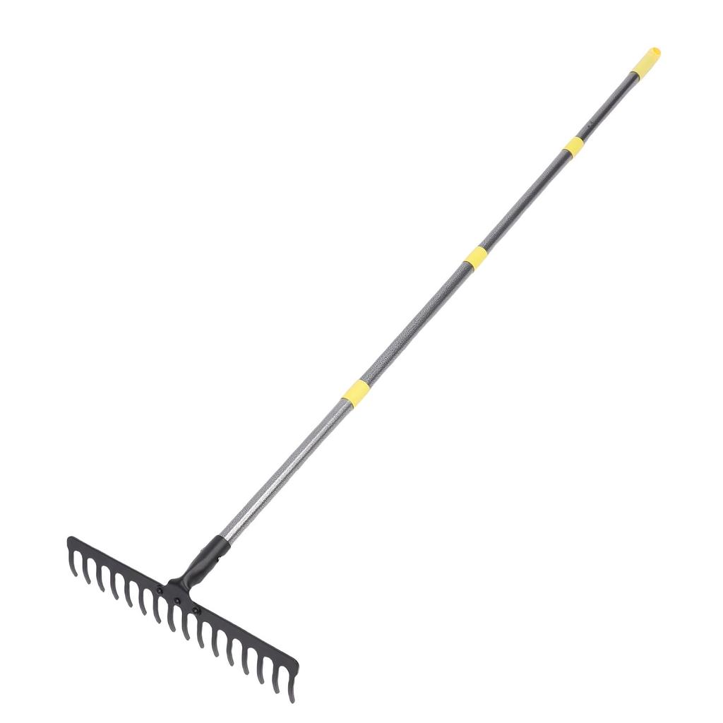 17 Tines Garden Rake 5.4ft Length Heavy Duty Metal Yard Thatching Bow Rake for Loosening Leveling Soil Leaves Grass