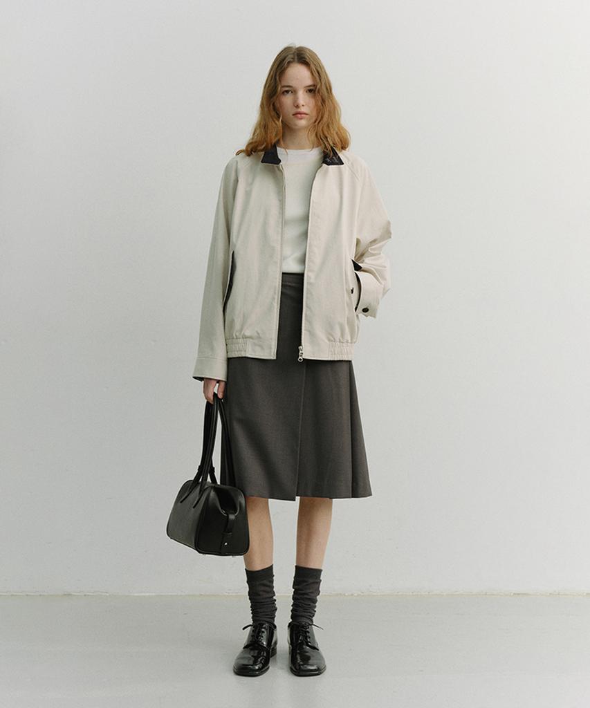 Deonseuteu Pleats Midi Skirt_Udsk6A203_Grey