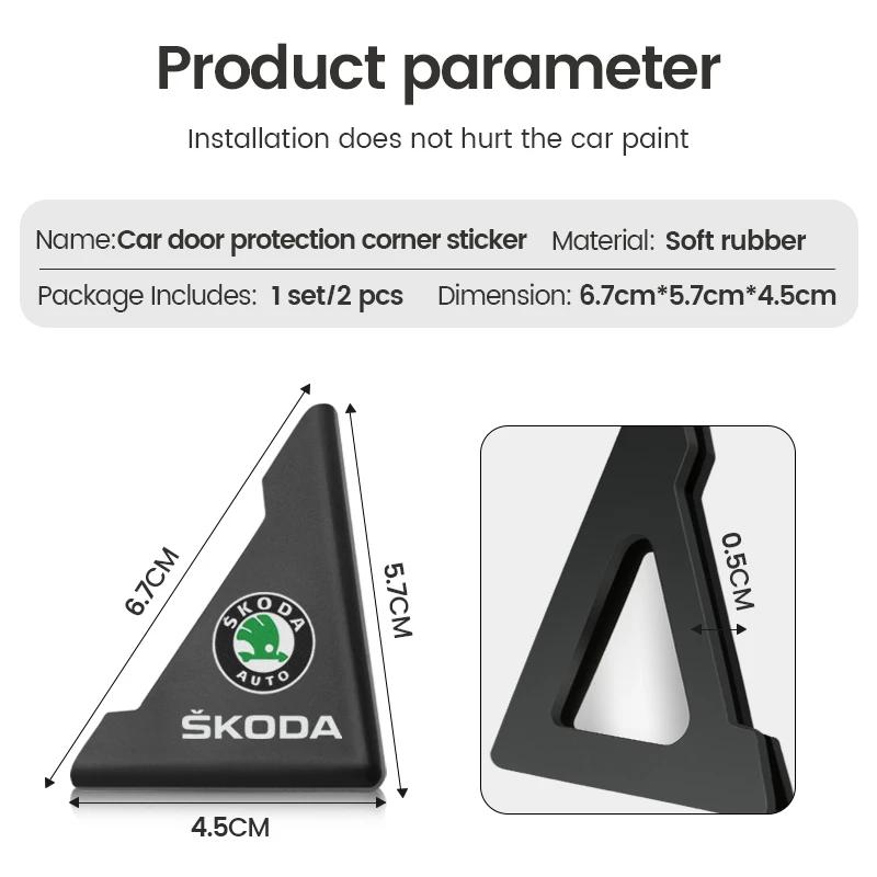 WMZW4 Car Door Corner Protective Cover Silicone Protector Door for Skoda Kamiq Kodiaq Karoq Yeti Octavia Fabia Rapid Superb accessorie