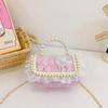 Lace Cute Stylish Childrens Bag Beautiful Butterfly Pearl Handbag For Toddler Girls