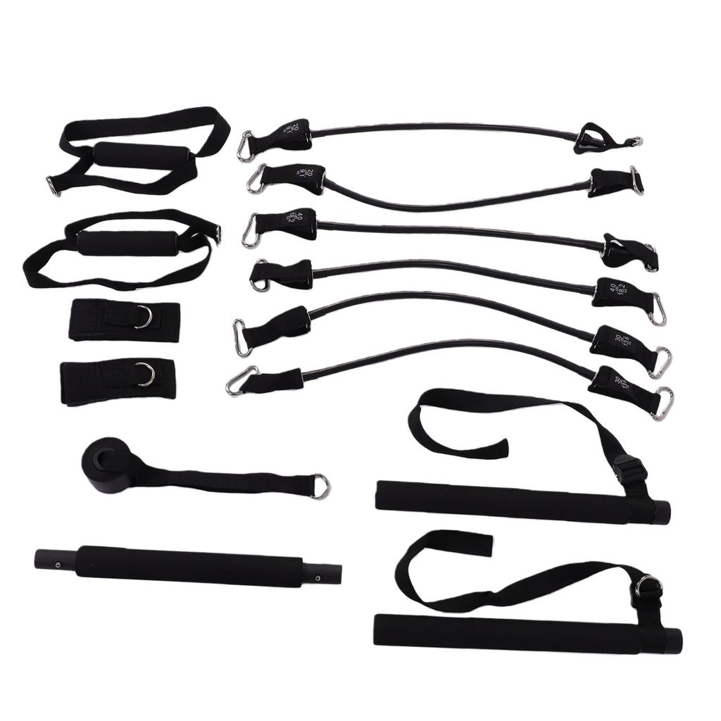 Pilates Bar Kit 20 30 40 Lbs Resistance Bands Adjustable Pilates Workout Equipment with Storage Bag for Home Fitness