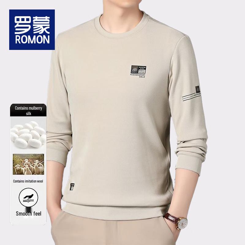 Luomeng Men's Fleece Lined Round Neck Sweatshirt