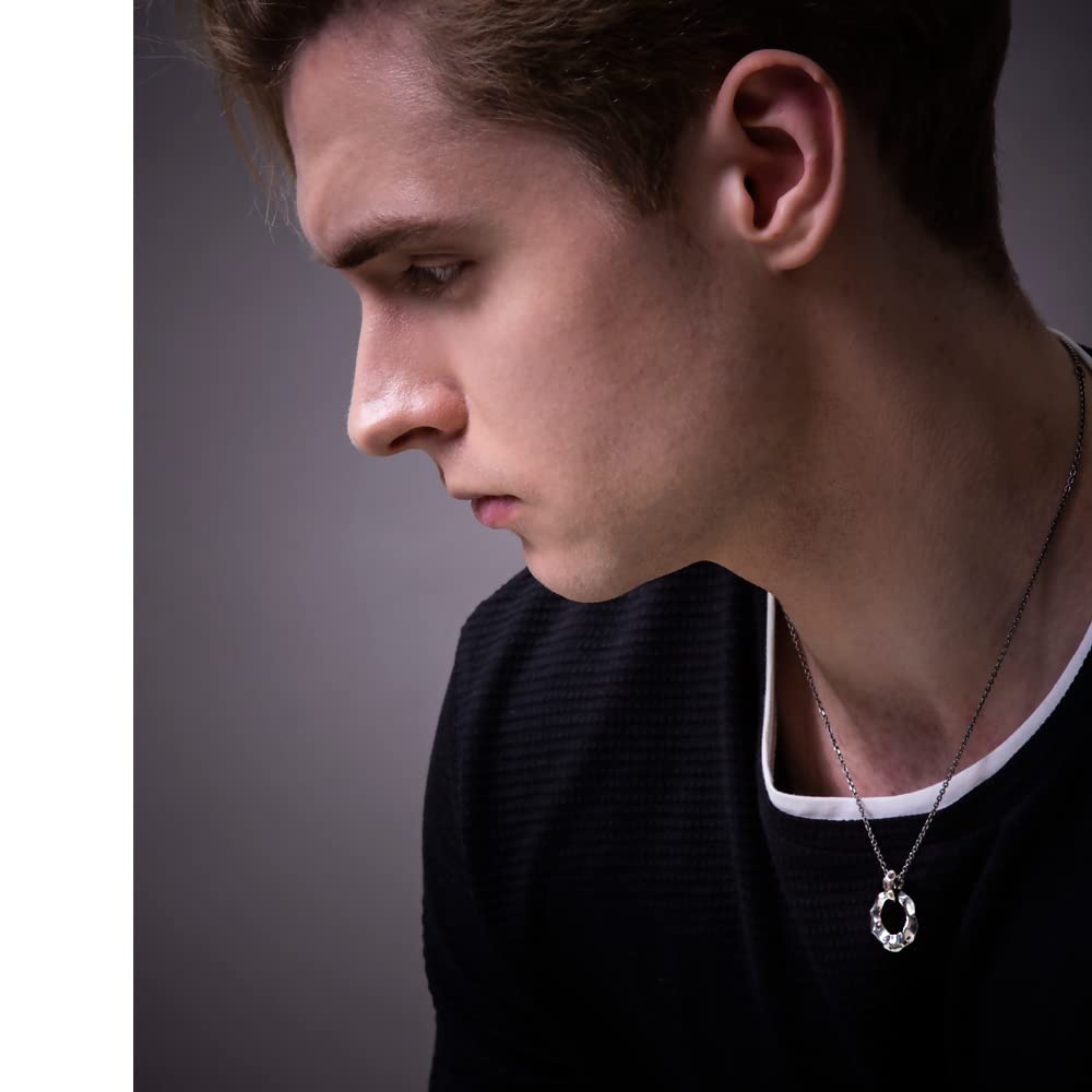 Artemis Classic Textured Ring Pendant (acp0334) - Men's Silver Accessory, Brand Jewelry, 925 Sterling Silver