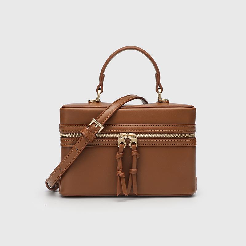 2025 Fashion Small Women Shoulder Bags Branded Style Crossbody Bag Two-way Zip Handbag Two-tone Boxy Cosmetic Bag Makeup Pouch