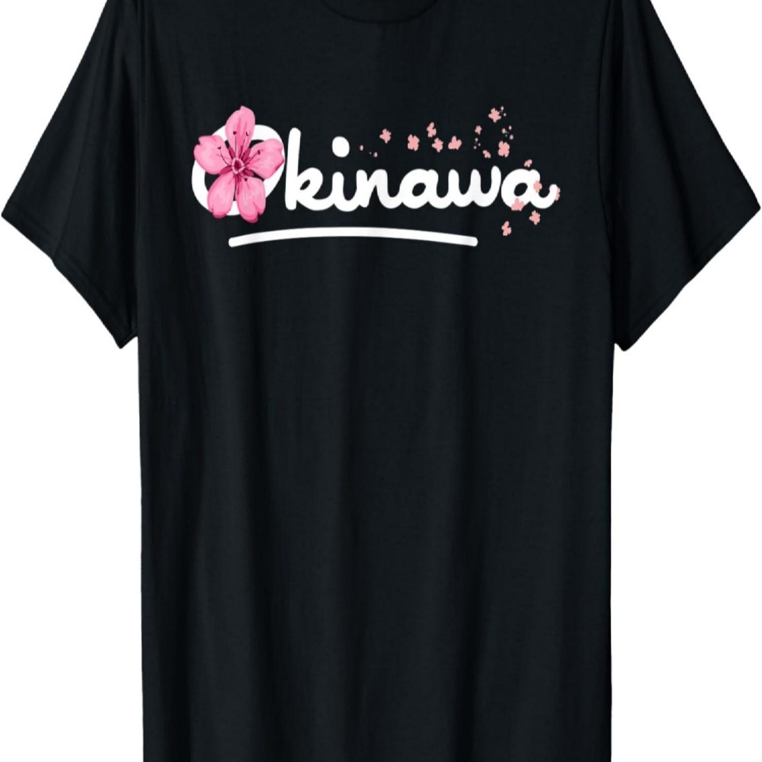 Okinawa Japan with Cherry Blossom T-Shirt T-Shirt S