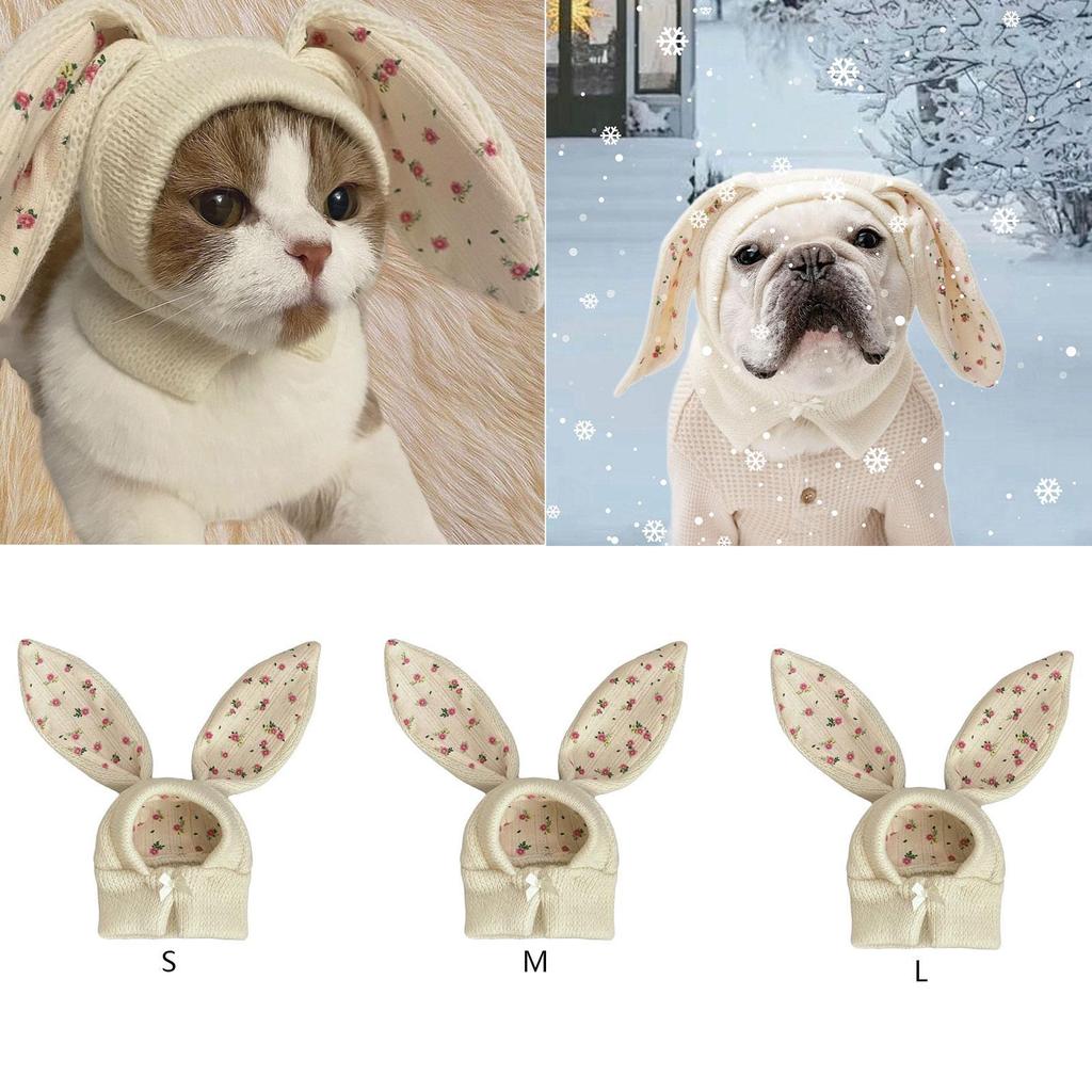 Warme Mütze für Katze Kaninchen Kostüm Kostümzubehör Warmer Nackenschutz Haustier Kopfbedeckung Schlauchschal Ohrwärmer für Haustiere für Katze Welpen Haustiere Hund
