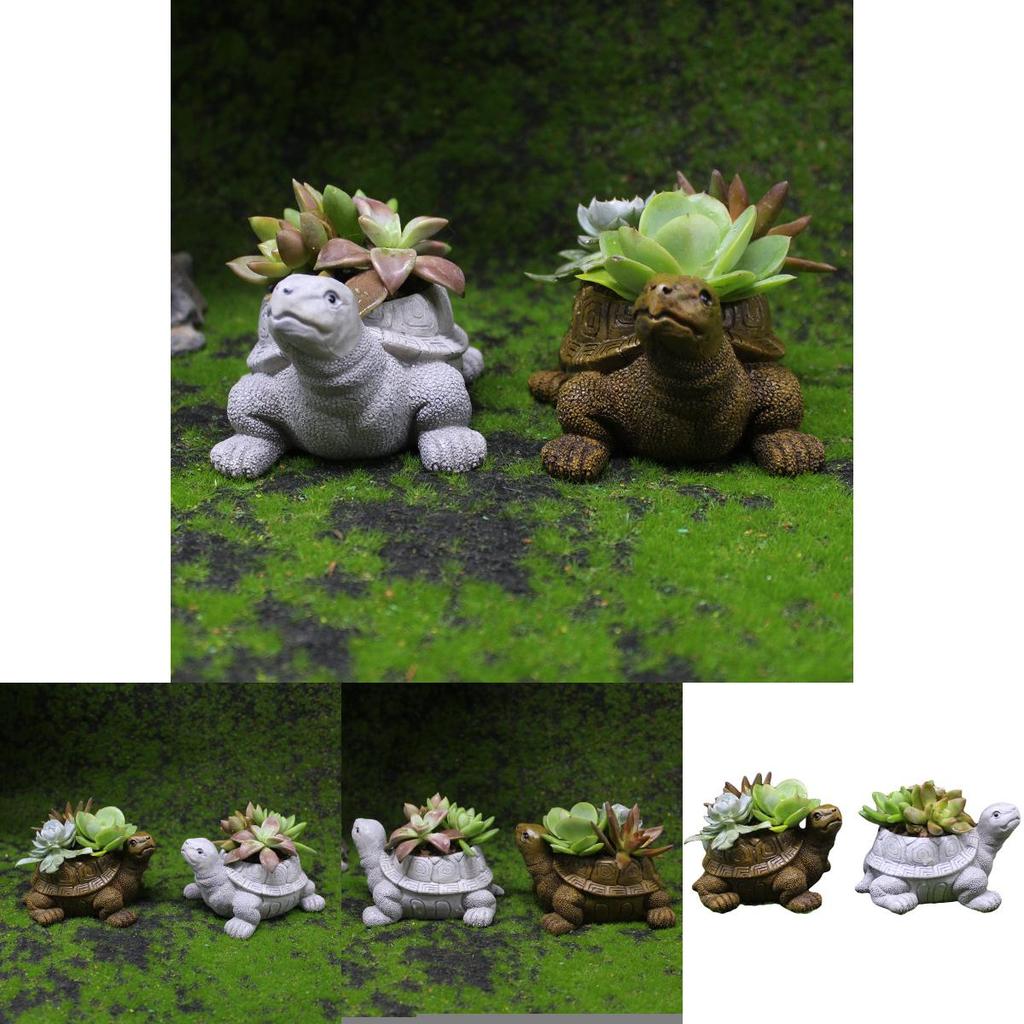 Resin Tortoise Planter With Garden Miniature For Indoor Decor And Giftgiving