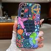 Cartoon Fire Balloon Pattern Case For Samsung Galaxy A57 A37 A17 A56 A36 A26 A16 A55 A35 A15 A54 A34 A14 5G Leather Texture Silicone Cover