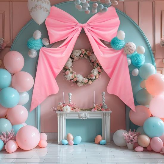 Large Satin Bow 78" x 48" Giant Bow Ribbon Tie for Christmas Birthday Party Wedding Bridal Bachelorette Graduation Room Backdrop Wall Decor