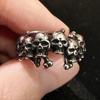 Retro “Ossuary” Skulls Adjustable Open Ring For Men Women Silver-plated Copper Punk Gothic Edgy  Accessories Cool Gift