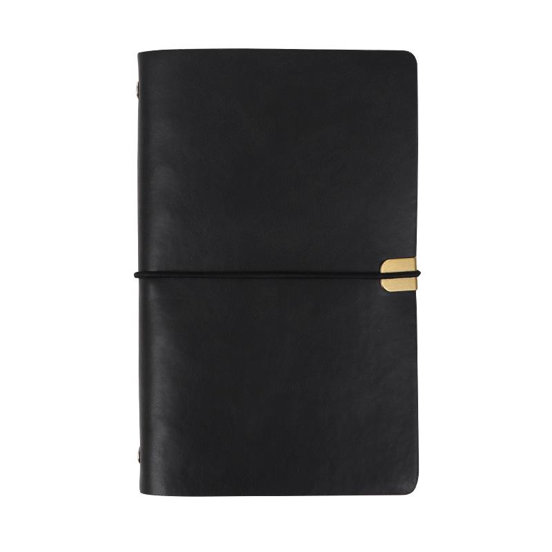 Custom Logo Rustic Vintage Large Leather Bound Agenda Journal A5/A6/B5 Size PU Spiral Cover Gift Notebook Travel Diary Writing (Black,160 Pages&A6) чёрный