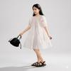 Big Girls Puff Sleeve Short Sleeve Princess Dress Casual Summer Sweet Kids Dress