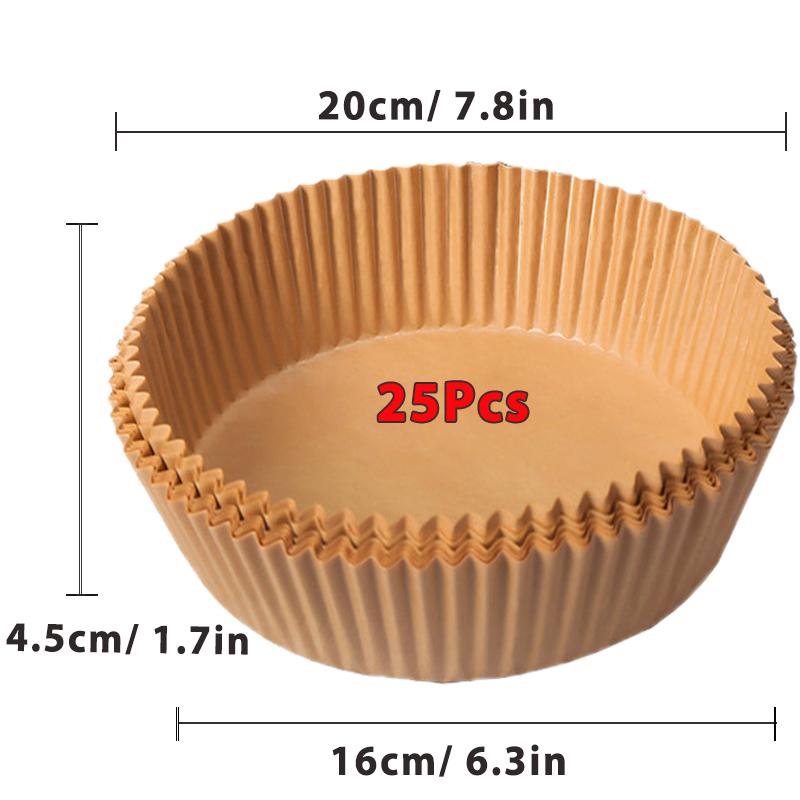 25/50Pcs Air Fryer Disposable Paper Non-Stick Airfryer Baking Papers 16cm Round Air-Fryer Liners Paper Kitchen Accessories