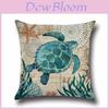 High-quality Linen Marine Animal Pillow Cushion Cover With Timeless Sea Creature Art