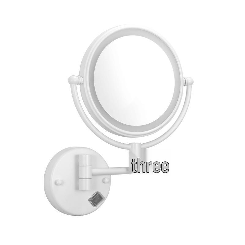 LED Bathroom Vanity Mirror with Folding Makeup Light - Wall-Mounted for Home & Hotel Use